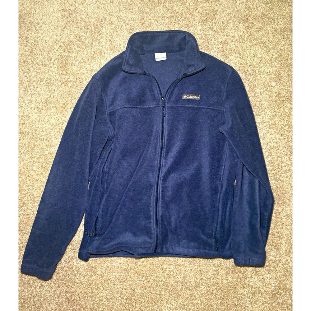 Columbia Men's Blue Full Zip Fleece Jacket Stand-Up Collar Size L